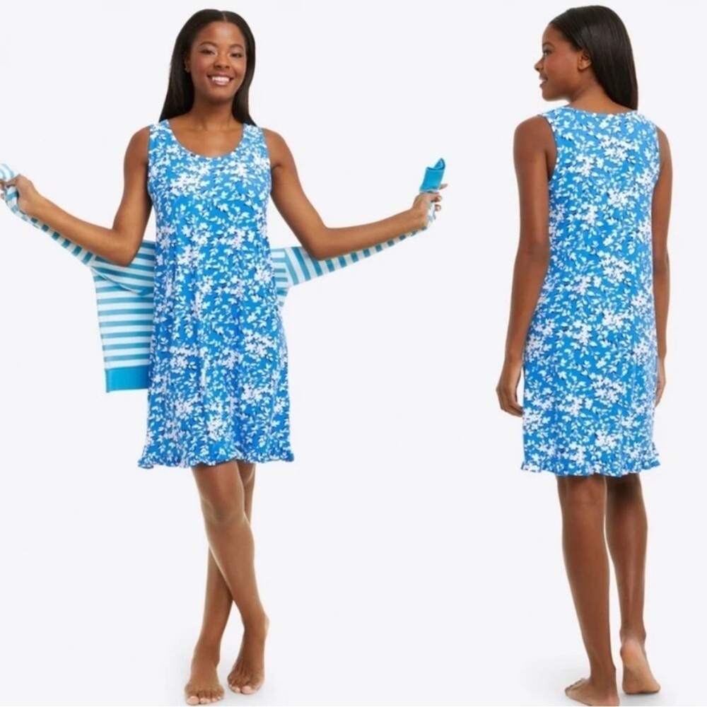 Draper James Blue/White Floral Midi Dress Size S/M